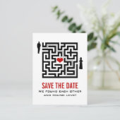 Faire-part Love Maze Enregistrer la date Carte postale (Debout devant)