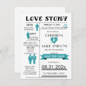 Faire-part Love Story Enregistrer La Date Annonce (RobinsEgg2 (Devant / Derrière)