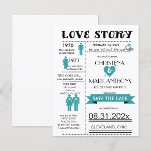 Faire-part Love Story Enregistrer La Date Annonce (RobinsEgg2