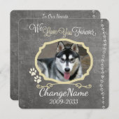 Faire-part Love You Forever Dog Memorial Keepsaké (Devant / Derrière)