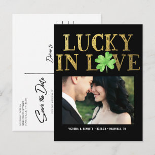 Faire-part Lucky in Love   Enregistrer la carte postale Date