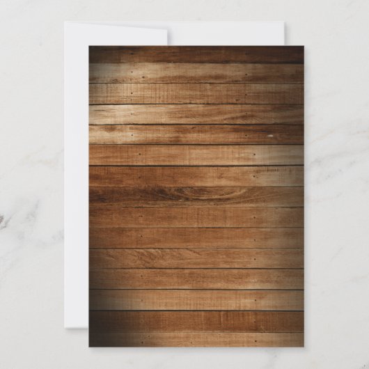 Faire-part Lumières de chaîne scintillantes en bois rustique  (Dos)