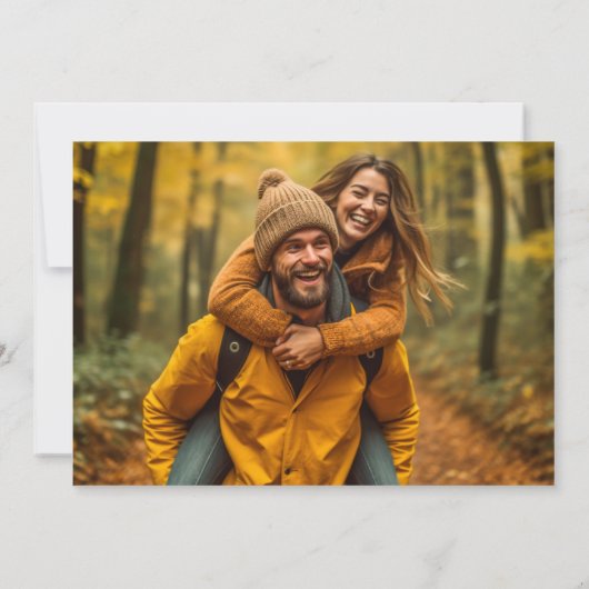 Faire-part Lumières de fées d'automne rustique Photo Enregist (Dos)
