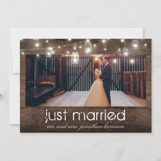 Faire-part Lumières en pots Mason Photo Réception de mariage (Devant)