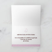Faire-part Lune de naissance - Annonce - Rose (Intérieur)