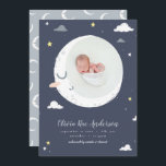 Faire-part Lune, étoile et nuage mignon photo naissance<br><div class="desc">Lune,  étoile et nuage carte de faire-part de naissance photo mignonne. Belle illustration. Partie d'une collection</div>