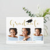 Faire-part Lycée 3e année Photo Gold Parties scintillant Call (Debout devant)