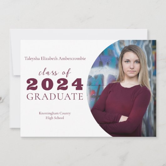 Faire-part Lycée Bourgogne Simple Graduation (Devant)