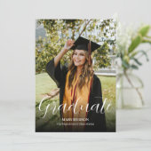 Faire-part Lycée Élégante Diplômée Photo (Debout devant)