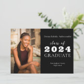 Faire-part Lycée Moderne Minimaliste Classique Diplômé (Debout devant)