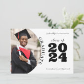 Faire-part Lycée Moderne Secondaire - Une photo Graduation (Debout devant)
