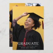 Faire-part Lycée Multi 4 Photo Typographie Diplôme (Devant / Derrière)