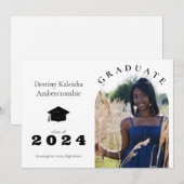 Faire-part Lycée Secondaire Simple Arc Graduation (Devant / Derrière)