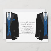 Faire-part M. et M. Suit et Cravate bleue Mariage gay (Devant)