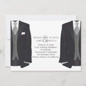 Faire-part M. et M. Suit et Cravate Gay Mariage (Devant)