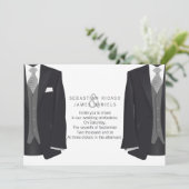 Faire-part M. et M. Suit et Cravate Gay Mariage (Debout devant)