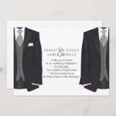 Faire-part M. et M. Suit et Cravate Gay Mariage (Devant / Derrière)