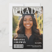 Faire-part Magazine Cover Photo Graduation (Devant)