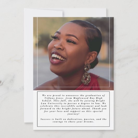 Faire-part Magazine d'études supérieures moderne - Diplôme ph (Dos)