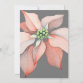 Faire-part Magie de Noël/ Fleur de Poinsettia/ Mariage Gris (Dos)