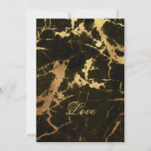 Faire-part Magnifique mariage noir et or avec marbrures (Dos)