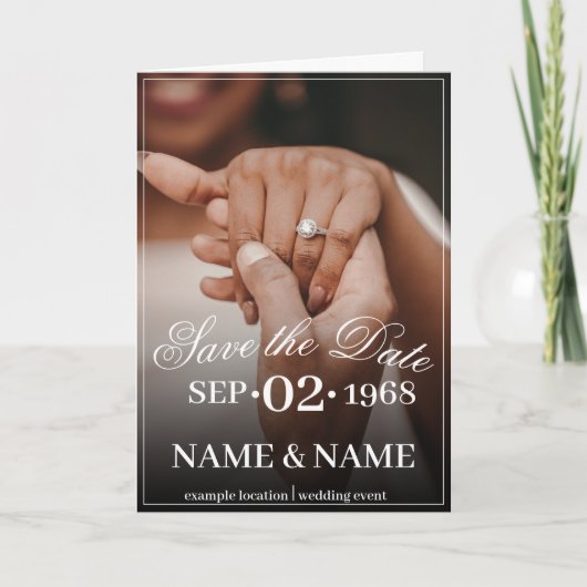 Faire-part Mains d'un couple de mariage de couleur avec bague (Devant)