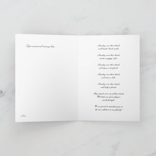 Faire-part Mains minuscules (Intérieur)