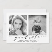 Faire-part Maintenant et Alors Photo Bleue de Remise des Dipl (Devant)