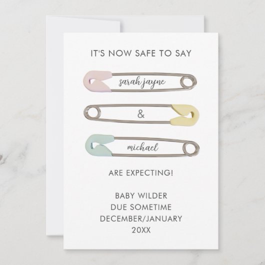 Faire-part Maintenant Sûr De Dire Attendu Grossesse Des Éping (Devant)