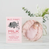 Faire-part Mais Premier Milk Funny Chat Photo Naissance (Debout devant)