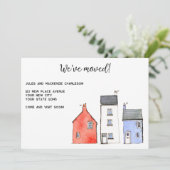 Faire-part Maison aquarelle Changement d'adresse (Debout devant)