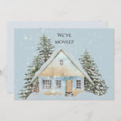 Faire-part Maison dans la neige Nouvelle adresse (Devant / Derrière)