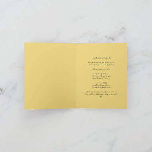 Faire-part Maison de Campagne Mignonne Arbres Moutons Nous Av (Intérieur)