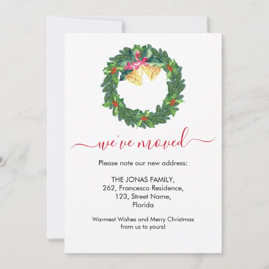 Faire-part Maison de vacances de Noël Camion rouge mobile (Dos)