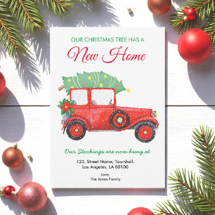 Faire-part Maison de vacances de Noël Camion rouge mobile