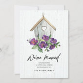 FAIRE-PART MAISON D'OISEAUX EN BOIS BLANC MOUVANT UNE NOUVELL (Devant)