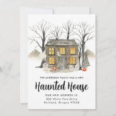 Faire-part Maison Hantée éffrayante Halloween Déménagement Fa (Devant)