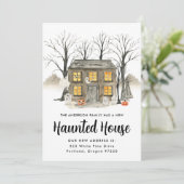 Faire-part Maison Hantée éffrayante Halloween Déménagement Fa (Debout devant)