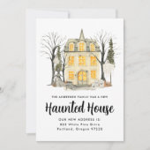 Faire-part Maison Hantée éffrayante Halloween Déménager (Devant)
