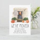 Faire-part Maison hantée mignonne et Éffrayante Halloween Dém (Debout devant)