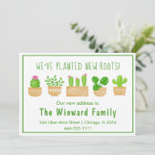 Faire-part Maison Plantes Cactus White Nouvelle Maison Faire- (Debout devant)