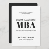 Faire-part Maîtrise en administration des affaires MBA Gradua (Devant / Derrière)