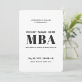 Faire-part Maîtrise en administration des affaires MBA Gradua (Debout devant)