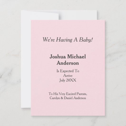 Faire-part MamaSaurus T-Rex et bébé fille Dinosaures (Dos)