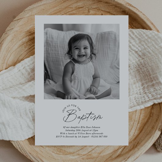 Faire-part manuscrit de baptême avec photo