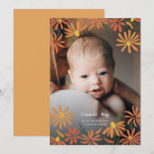 Faire-part Marguerites peintes Photo Naissance (Devant / Derrière)