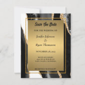 Faire-part Mariage agate moderne enregistrer l'invitation de  (Devant)