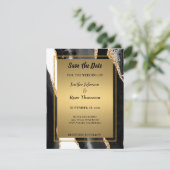 Faire-part Mariage agate moderne enregistrer l'invitation de  (Debout devant)