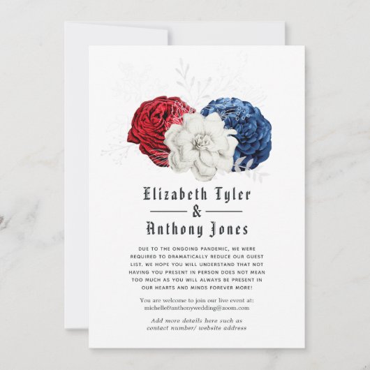 Faire-part Mariage américain invités Mariage à tarif réduit (Devant)