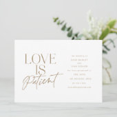 Faire-part Mariage Amour Écriture Dorée Report Changement de  (Debout devant)